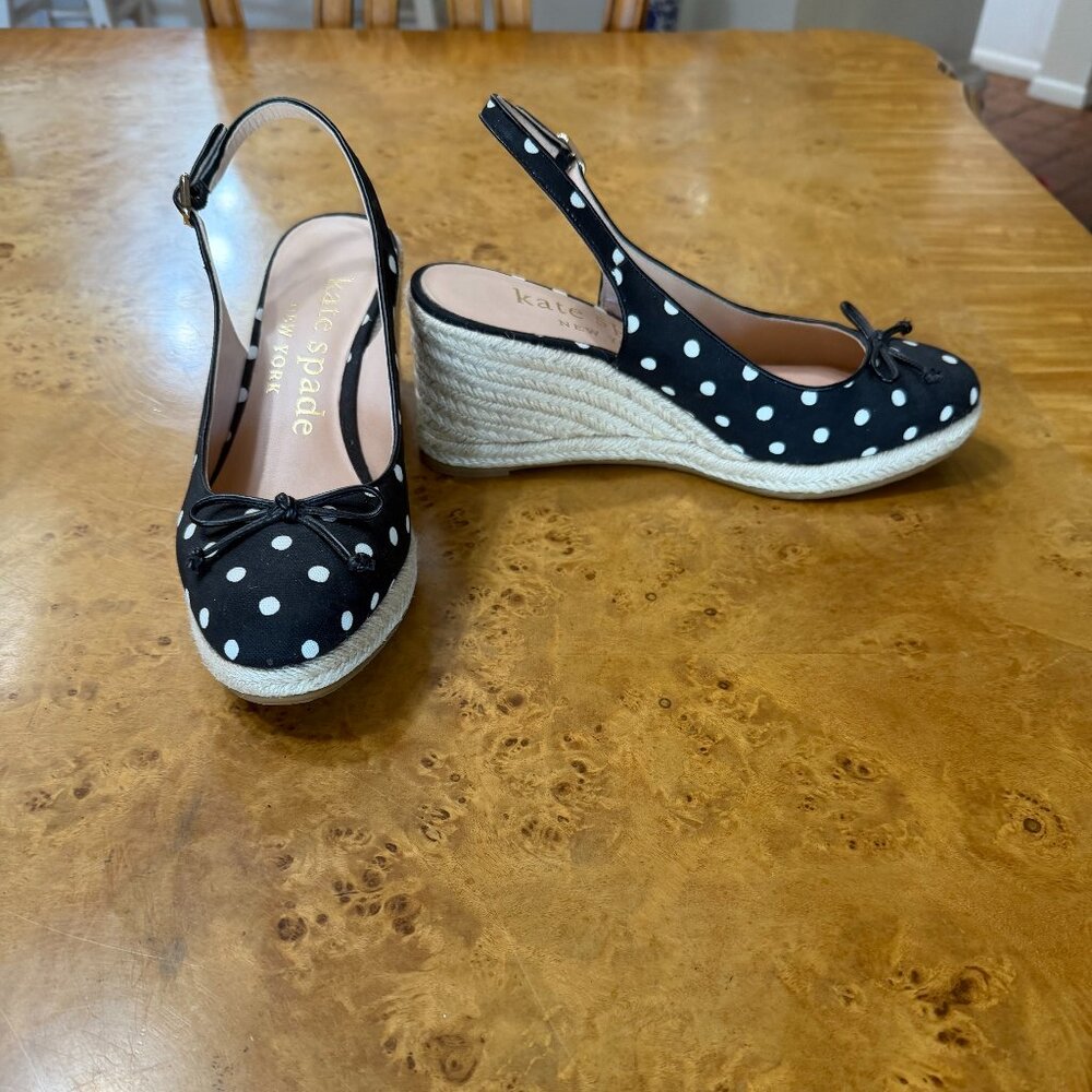 NEW Kate Spade Polka Dot Wedge Shoes Size 8.5